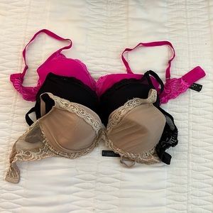 Natori plunge bra 36D - lot of pink tan and black